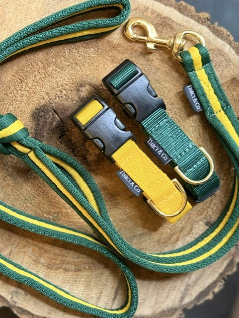 2 Metre Air Webbing Double Ended Multi D-Ring Dog Lead | Solid Brass Hardware